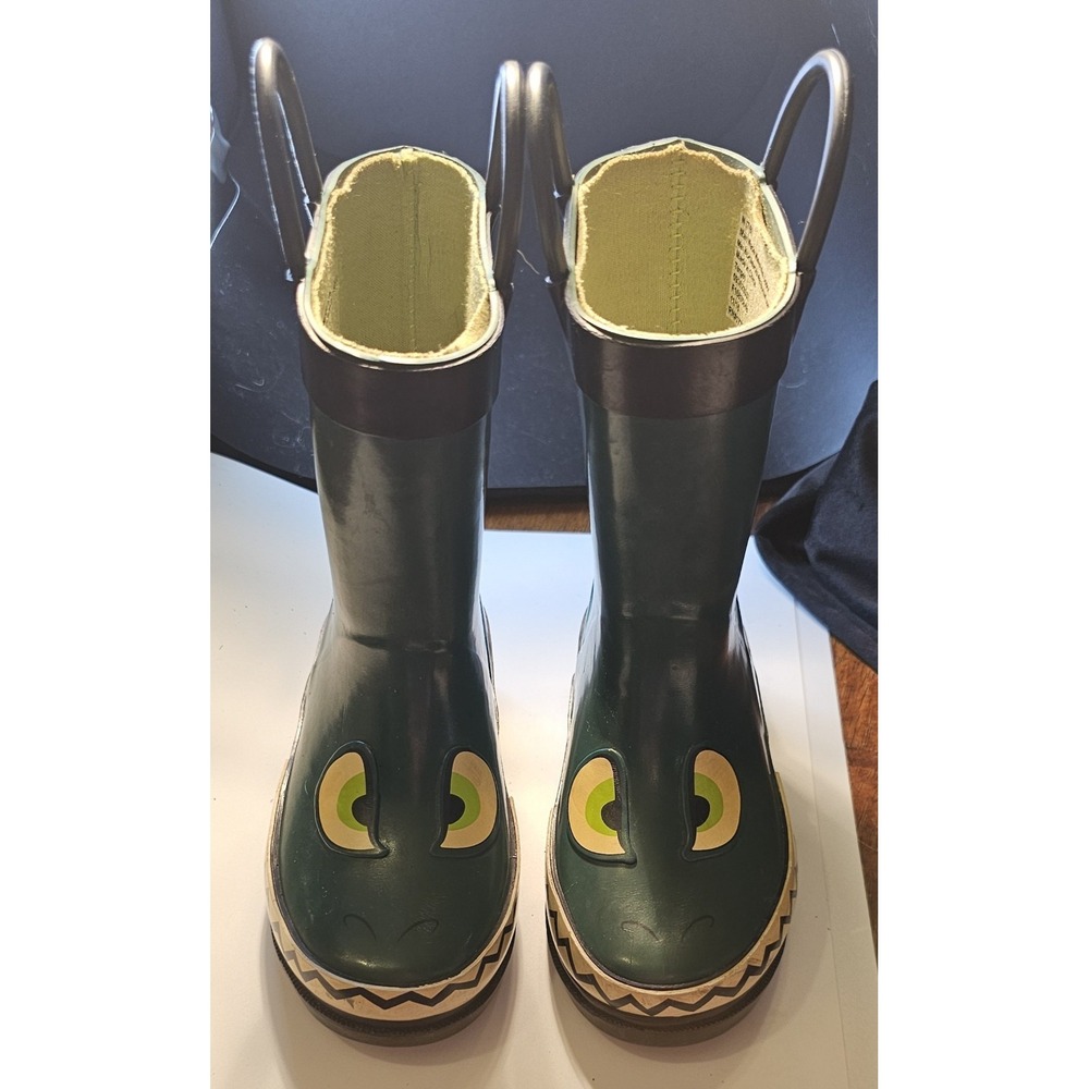 Cat‎ & Jack Guc Dino Rainboots Kids Green Size 7/8